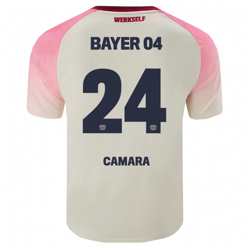 ילדים Nourdine Camara #24 ורוד אוף וויט הרחק ג'רזי 2025/26 חולצה קצרה