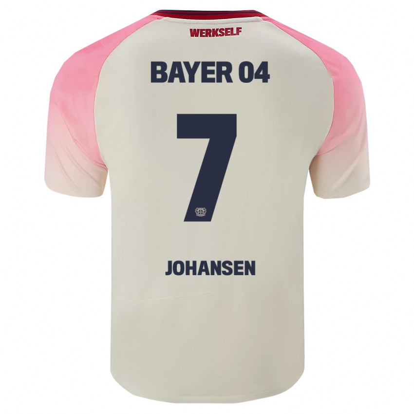 ילדים Cecilie Johansen #7 ורוד אוף וויט הרחק ג'רזי 2025/26 חולצה קצרה