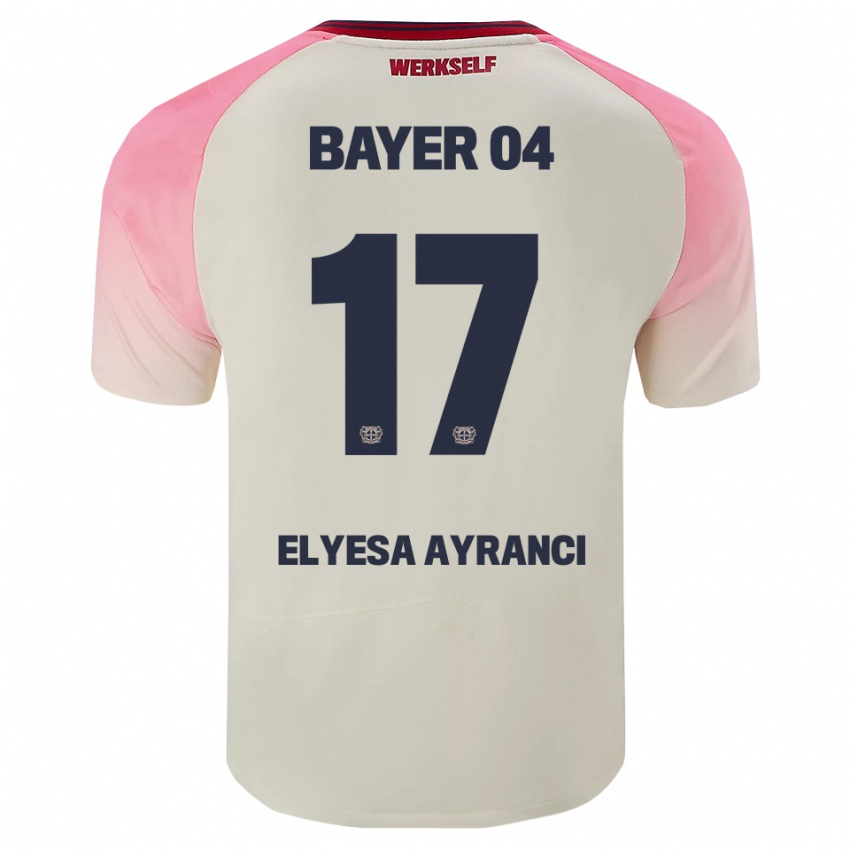 ילדים Yuşa Elyesa Ayrancı #17 ורוד אוף וויט הרחק ג'רזי 2025/26 חולצה קצרה