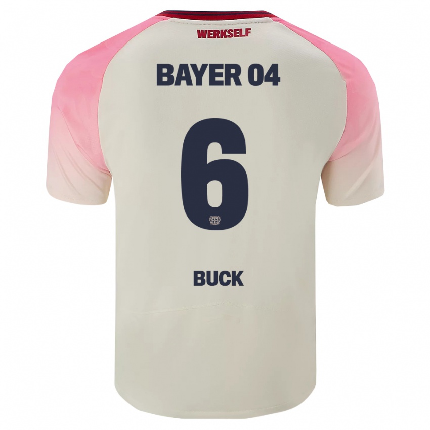 ילדים Dustin Buck #6 ורוד אוף וויט הרחק ג'רזי 2025/26 חולצה קצרה