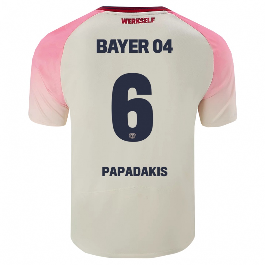 ילדים Konstantinos Papadakis #6 ורוד אוף וויט הרחק ג'רזי 2025/26 חולצה קצרה