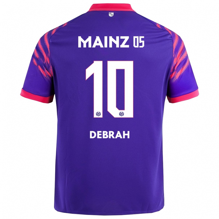 ילדים Jeremiah Debrah #10 נייבי ורוד הרחק ג'רזי 2025/26 חולצה קצרה
