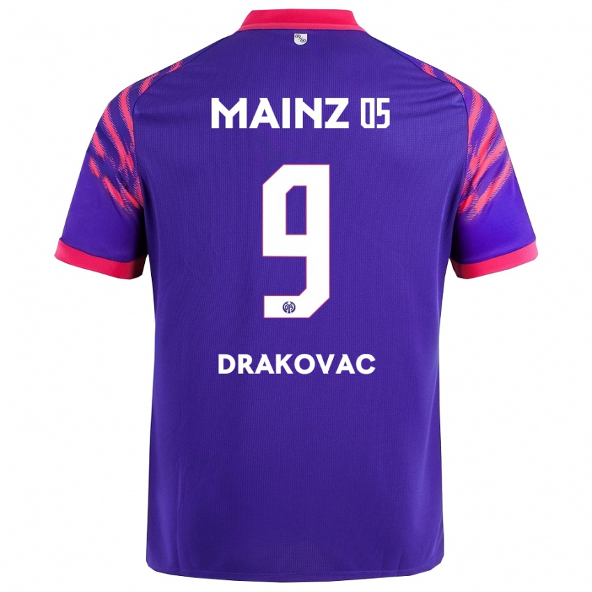 ילדים Benjamin Drakovac #9 נייבי ורוד הרחק ג'רזי 2025/26 חולצה קצרה