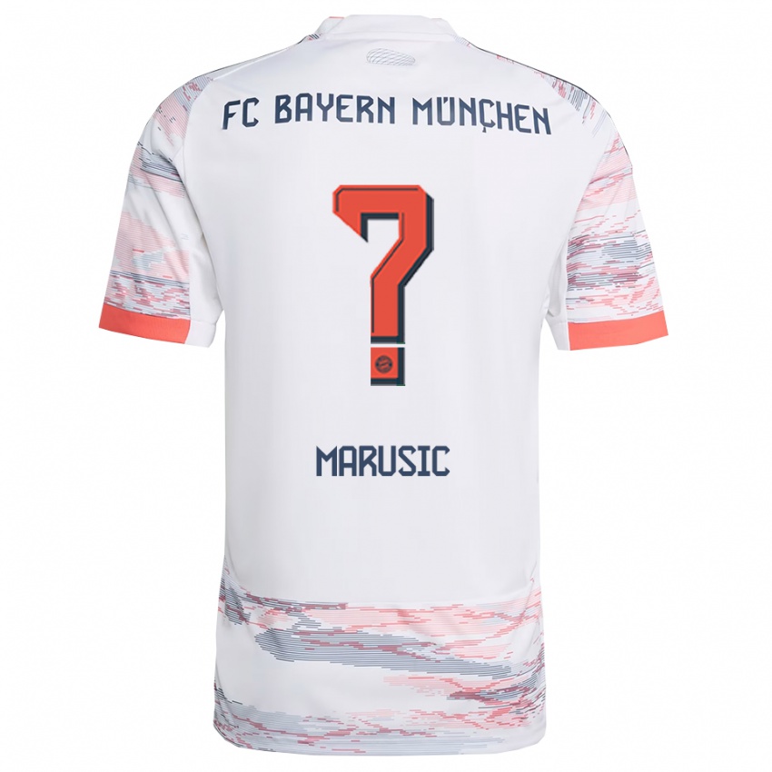 ילדים גבריאל מארוסיץ' #0 לבן אפור הרחק ג'רזי 2025/26 חולצה קצרה