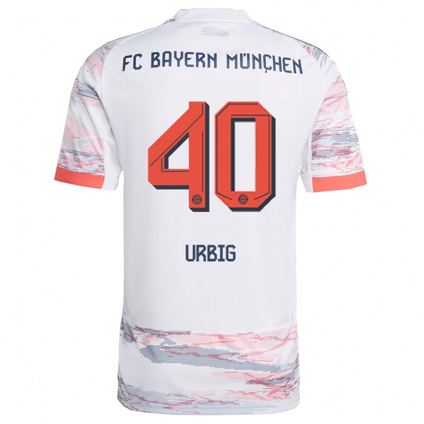 ילדים יונאס אורביג #40 לבן אפור הרחק ג'רזי 2025/26 חולצה קצרה