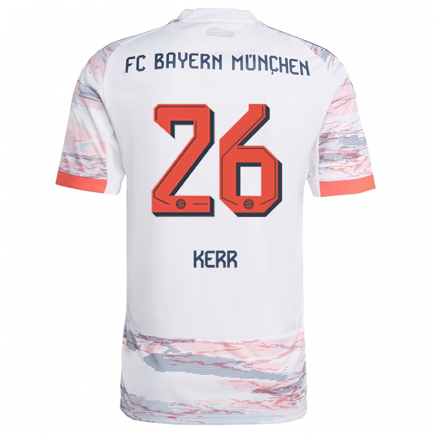 ילדים סמנתה קר #26 לבן אפור הרחק ג'רזי 2025/26 חולצה קצרה