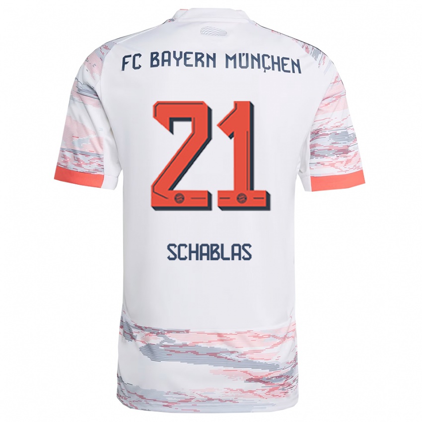 ילדים מתאו שבלס #21 לבן אפור הרחק ג'רזי 2025/26 חולצה קצרה