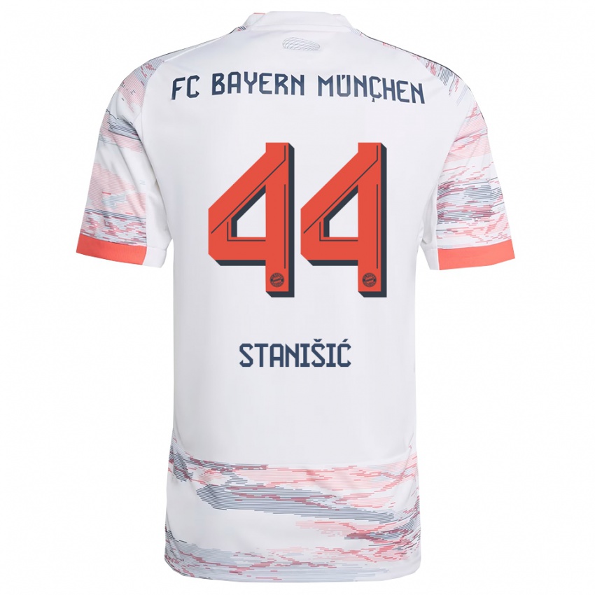 ילדים יוסיפ סטנישיץ' #44 לבן אפור הרחק ג'רזי 2025/26 חולצה קצרה