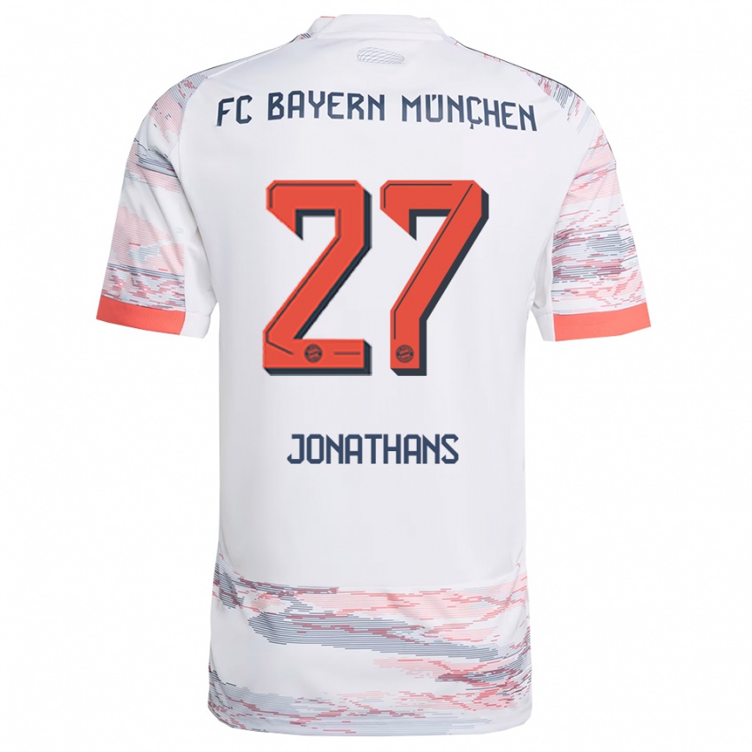 ילדים דוד ג'ונתנס #27 לבן אפור הרחק ג'רזי 2025/26 חולצה קצרה