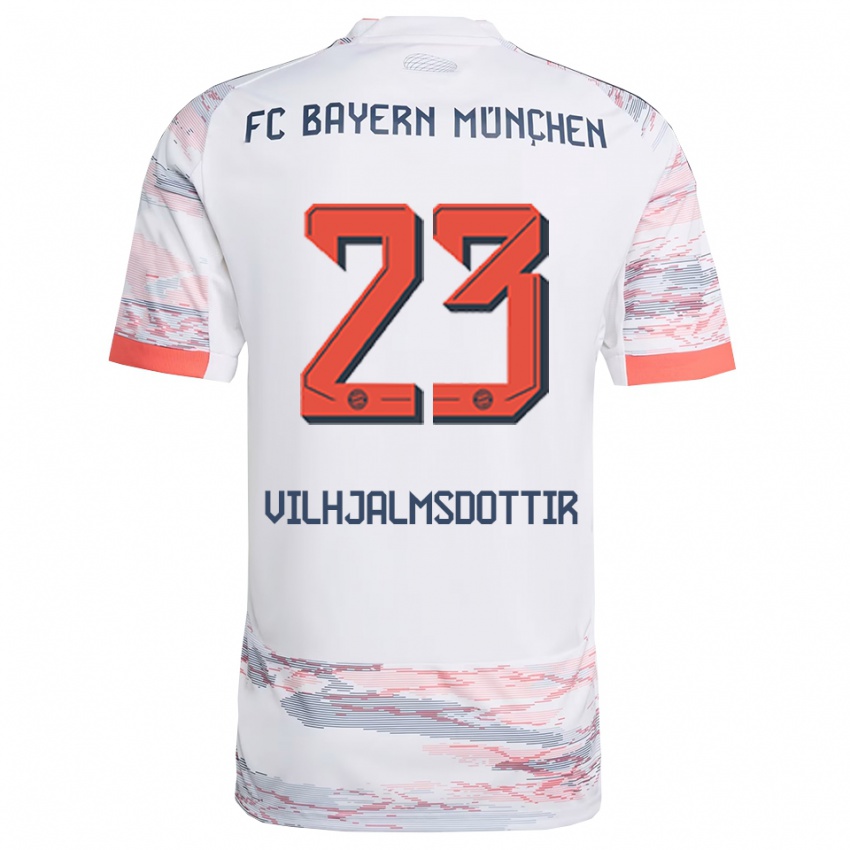 ילדים קרולינה לאה וילהילמסת'ורת #23 לבן אפור הרחק ג'רזי 2025/26 חולצה קצרה