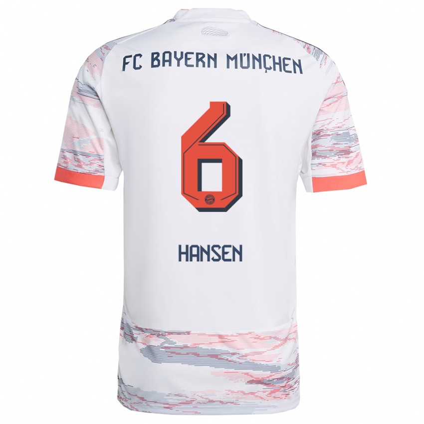 ילדים טובה הנסן #6 לבן אפור הרחק ג'רזי 2025/26 חולצה קצרה