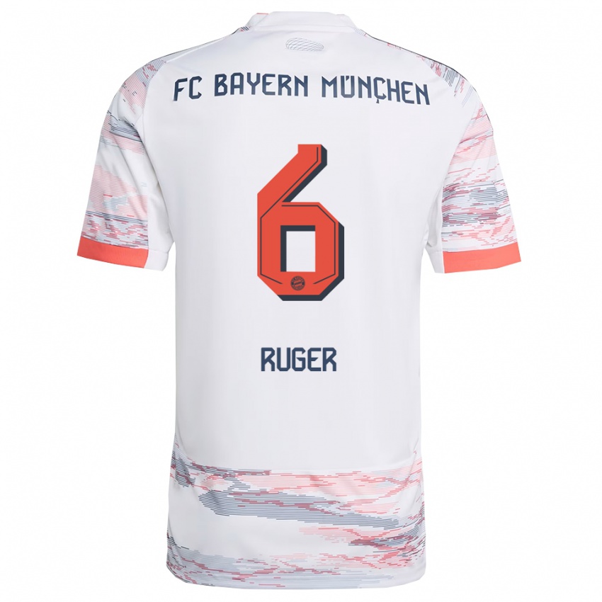 ילדים קורט רוגר #6 לבן אפור הרחק ג'רזי 2025/26 חולצה קצרה