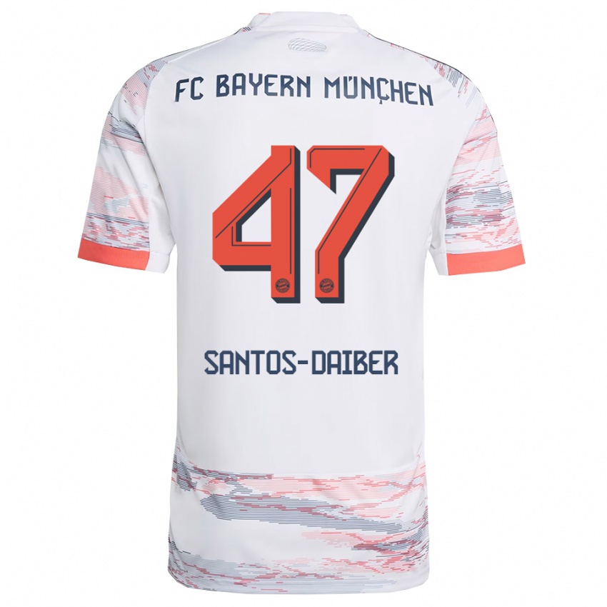 ילדים David Santos-Daiber #47 לבן אפור הרחק ג'רזי 2025/26 חולצה קצרה