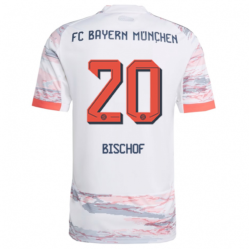 ילדים טום בישוף #20 לבן אפור הרחק ג'רזי 2025/26 חולצה קצרה