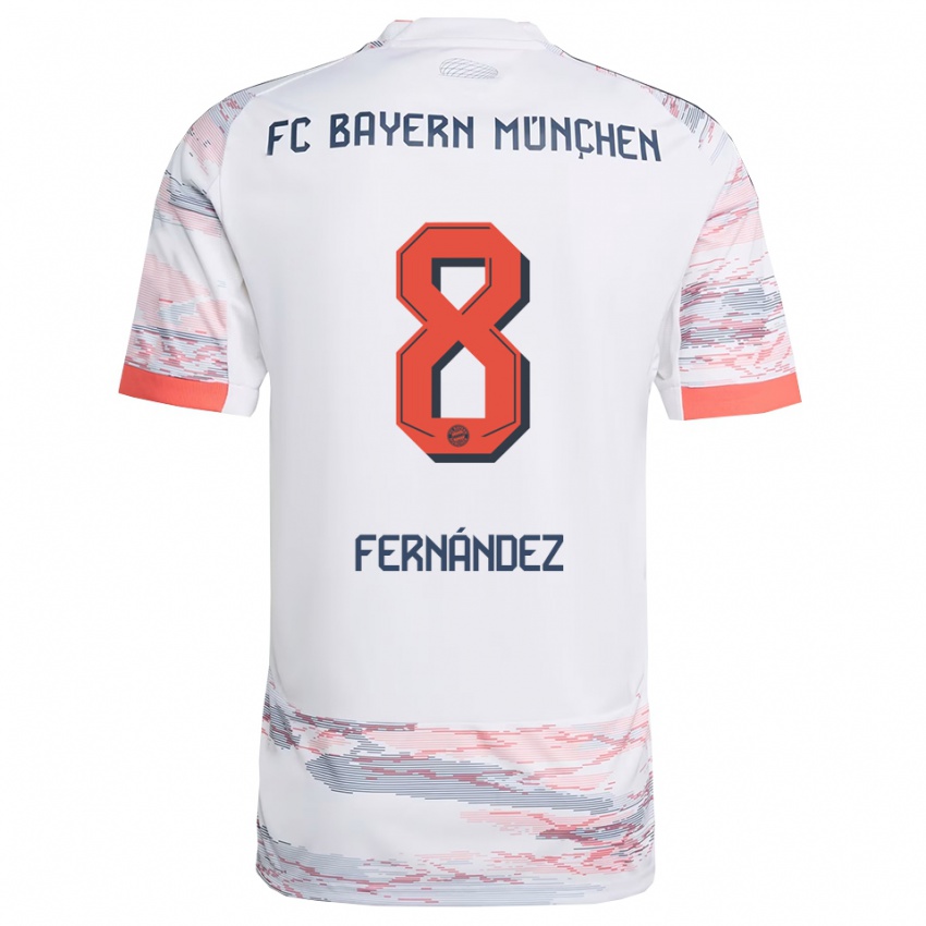 ילדים חאווייר פרננדס #8 לבן אפור הרחק ג'רזי 2025/26 חולצה קצרה