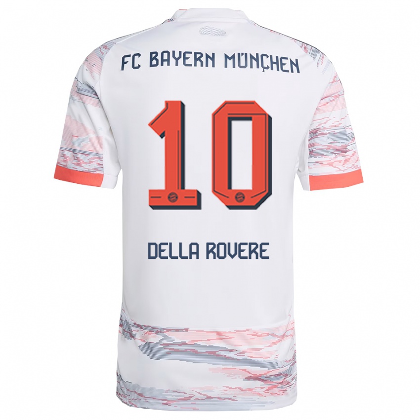 ילדים גווידו דלה רוברה #10 לבן אפור הרחק ג'רזי 2025/26 חולצה קצרה