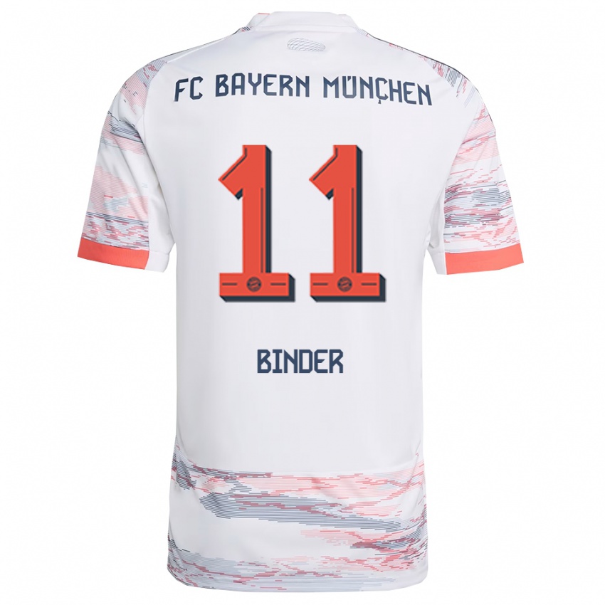 ילדים Tim Binder #11 לבן אפור הרחק ג'רזי 2025/26 חולצה קצרה