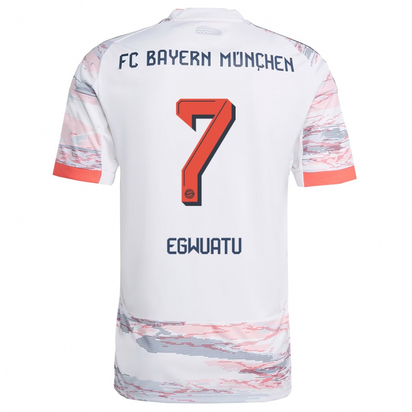 ילדים Frank Egwuatu #7 לבן אפור הרחק ג'רזי 2025/26 חולצה קצרה