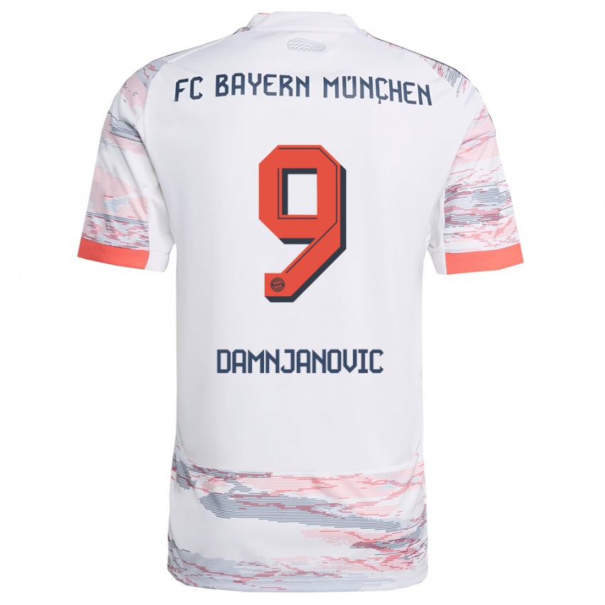 ילדים יובאנה דמניאנוביץ' #9 לבן אפור הרחק ג'רזי 2025/26 חולצה קצרה