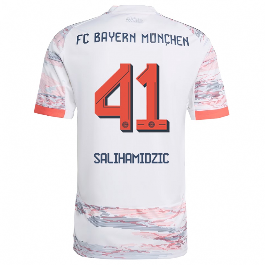 ילדים ניק סליהמיצ׳יץ׳ #41 לבן אפור הרחק ג'רזי 2025/26 חולצה קצרה