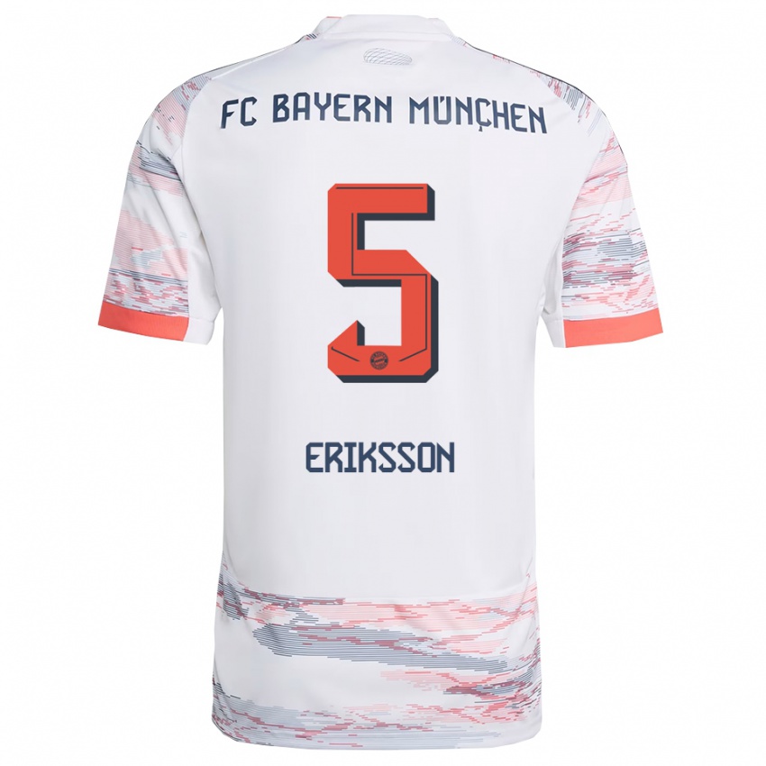 ילדים מגדלנה אריקסון #5 לבן אפור הרחק ג'רזי 2025/26 חולצה קצרה