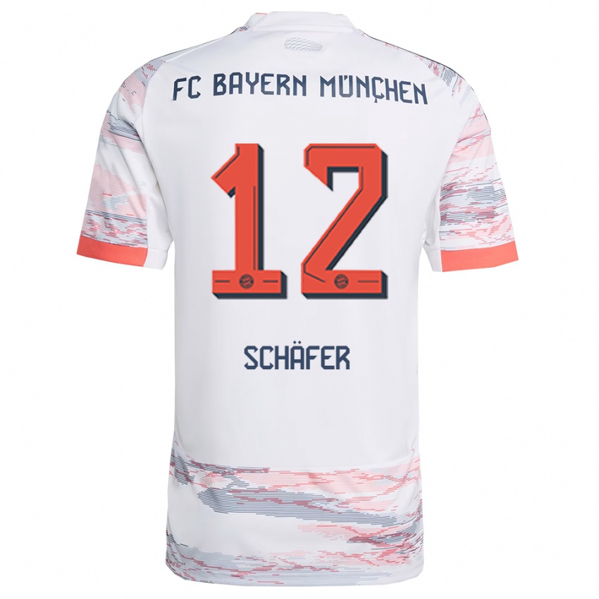 ילדים Luis Schäfer #12 לבן אפור הרחק ג'רזי 2025/26 חולצה קצרה