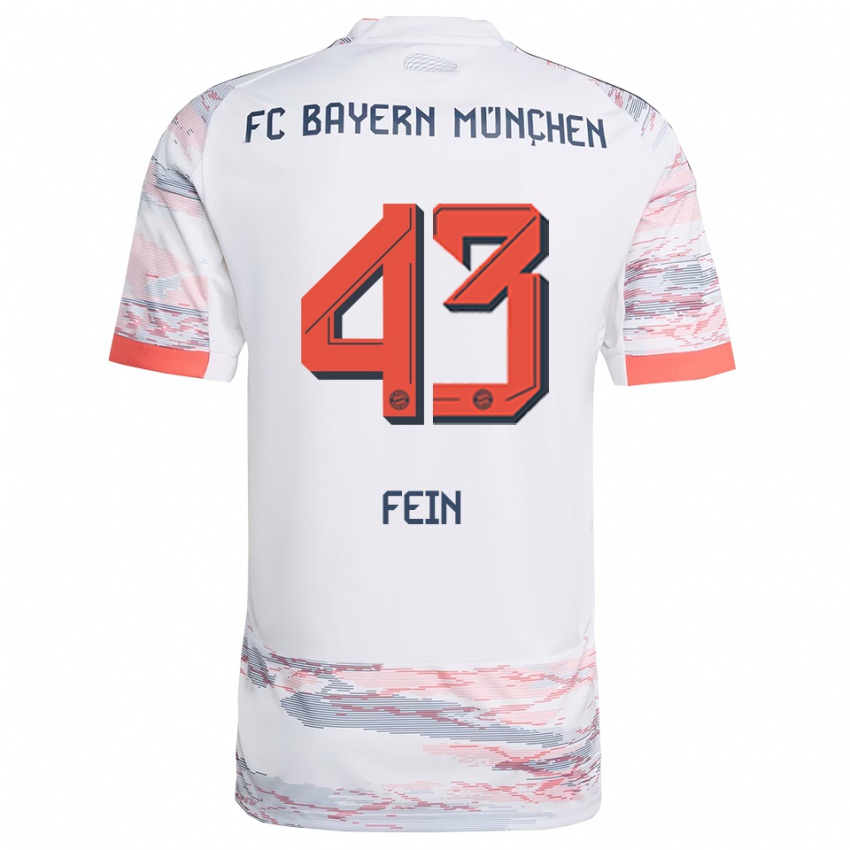 ילדים אדריאן פיין #43 לבן אפור הרחק ג'רזי 2025/26 חולצה קצרה