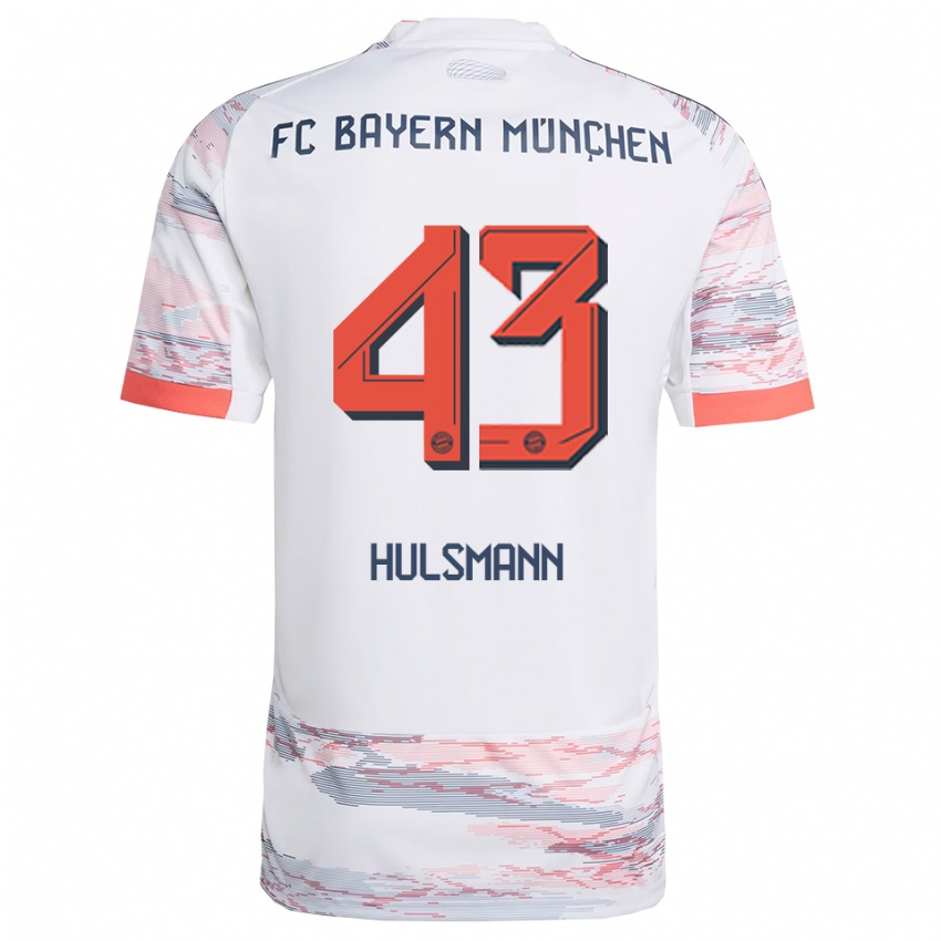 ילדים טום הולסמן #43 לבן אפור הרחק ג'רזי 2025/26 חולצה קצרה