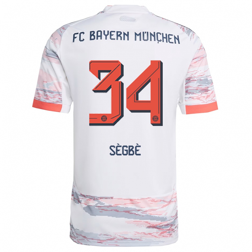 ילדים דזירה סגבה-אזנקפו #34 לבן אפור הרחק ג'רזי 2025/26 חולצה קצרה