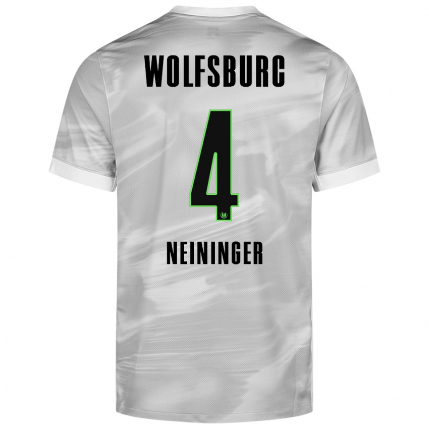 ילדים עד ניינינגר #4 אפור לבן הרחק ג'רזי 2025/26 חולצה קצרה