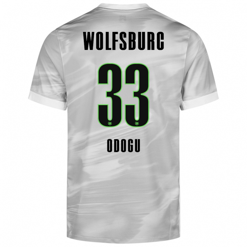 ילדים דוד אודוגו #33 אפור לבן הרחק ג'רזי 2025/26 חולצה קצרה