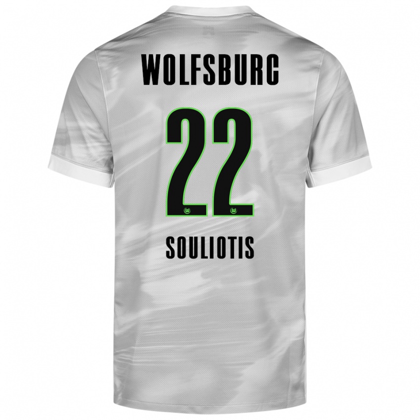 ילדים ספירידון סוליוטיס #22 אפור לבן הרחק ג'רזי 2025/26 חולצה קצרה