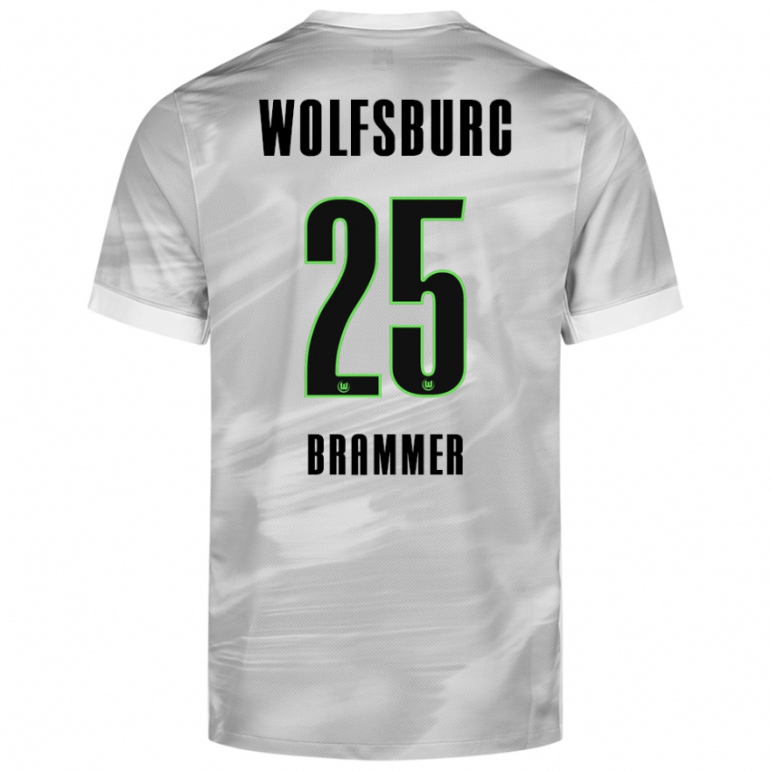 ילדים אולה בראמר #25 אפור לבן הרחק ג'רזי 2025/26 חולצה קצרה