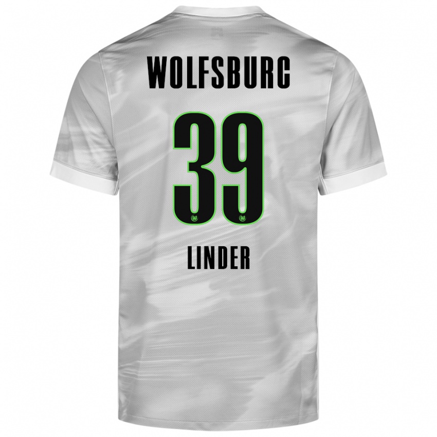 ילדים סראי לינדר #39 אפור לבן הרחק ג'רזי 2025/26 חולצה קצרה