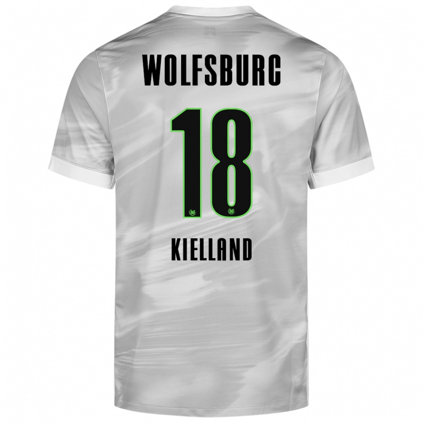 ילדים ג׳אסטין קילנד #18 אפור לבן הרחק ג'רזי 2025/26 חולצה קצרה