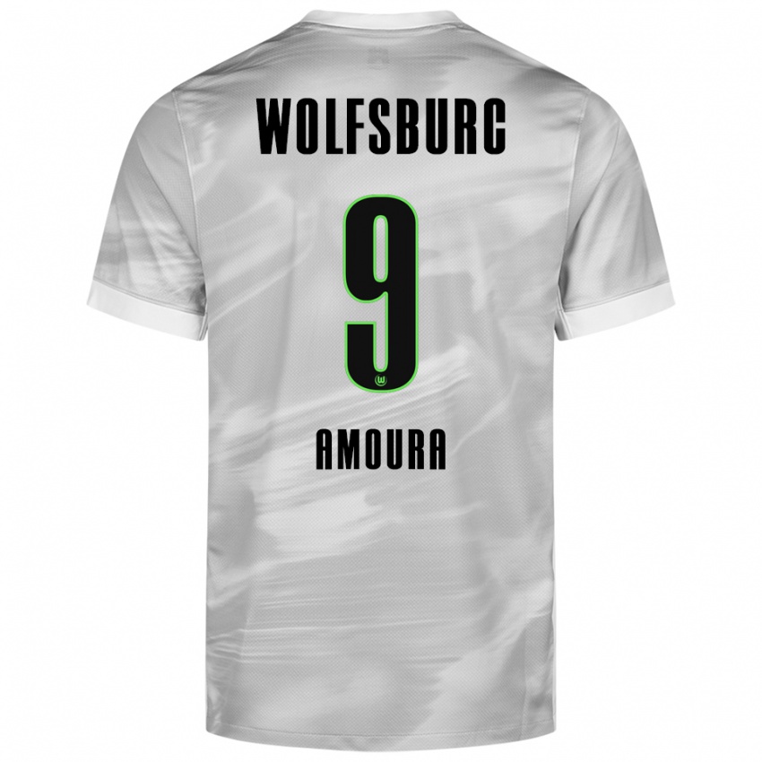 ילדים מוחמד עמורה #9 אפור לבן הרחק ג'רזי 2025/26 חולצה קצרה