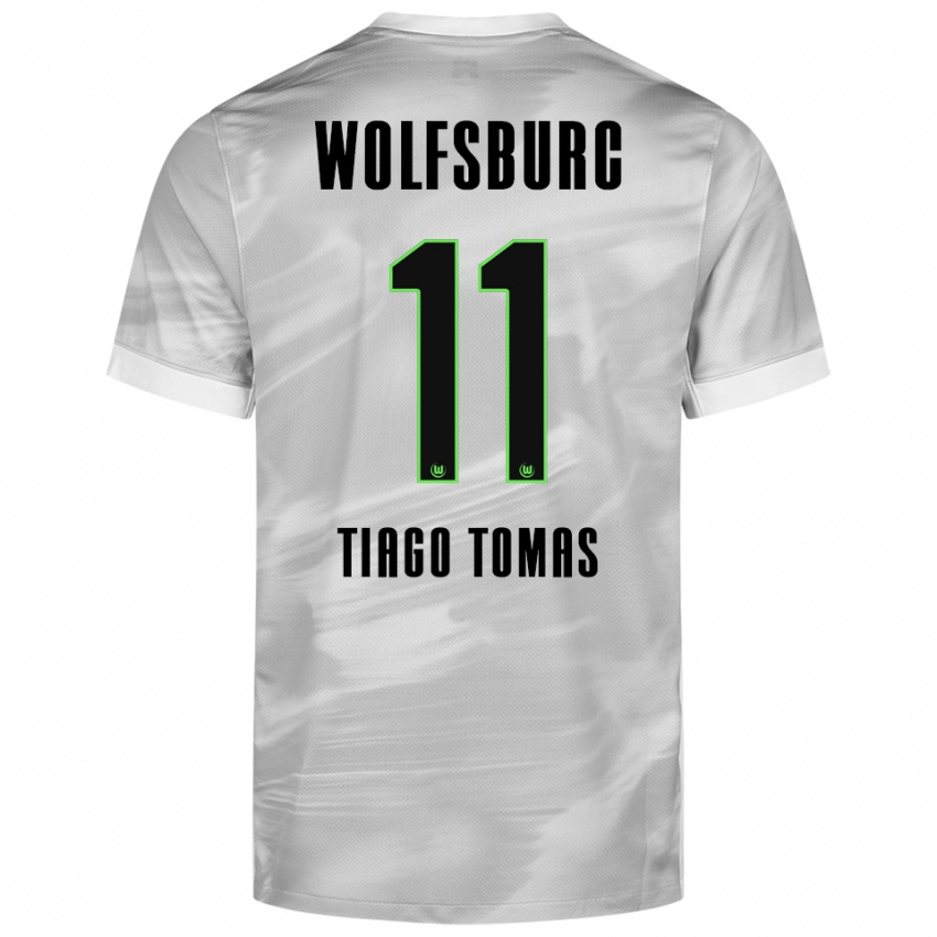 ילדים טיאגו תומאש #11 אפור לבן הרחק ג'רזי 2025/26 חולצה קצרה