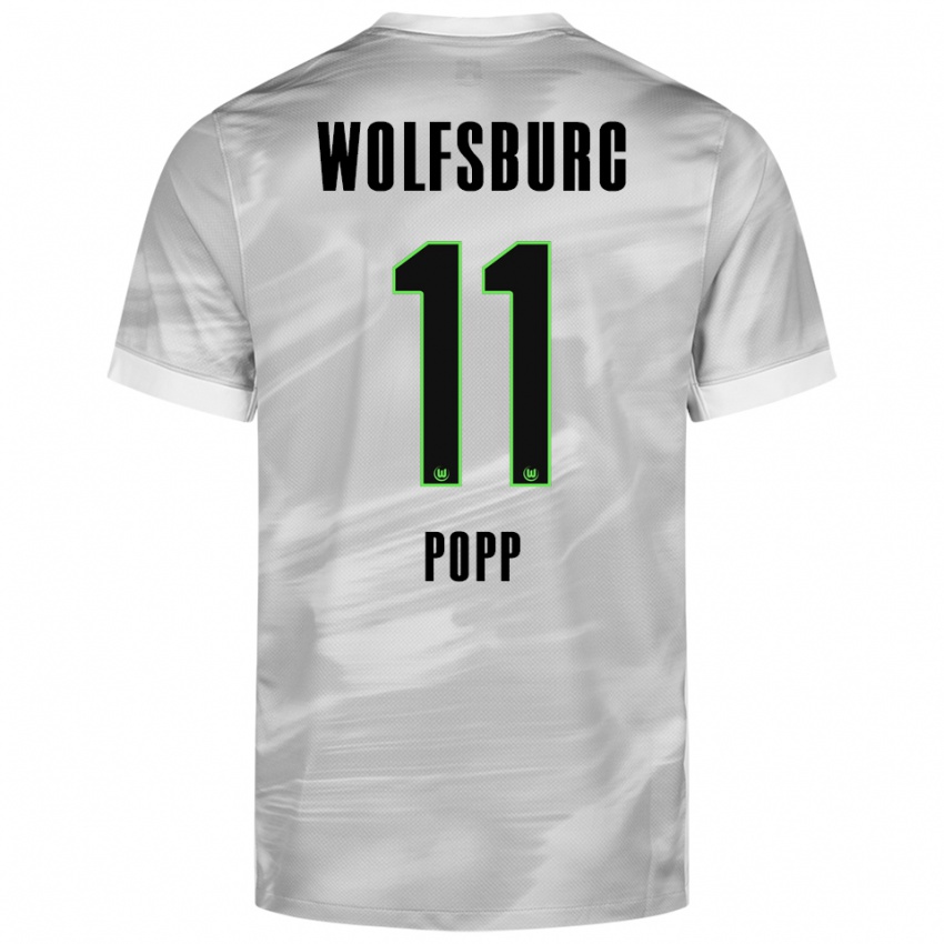 ילדים אלכסנדרה פופ #11 אפור לבן הרחק ג'רזי 2025/26 חולצה קצרה