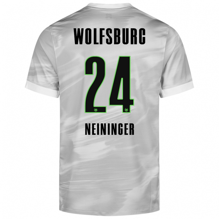 ילדים Tim Neininger #24 אפור לבן הרחק ג'רזי 2025/26 חולצה קצרה