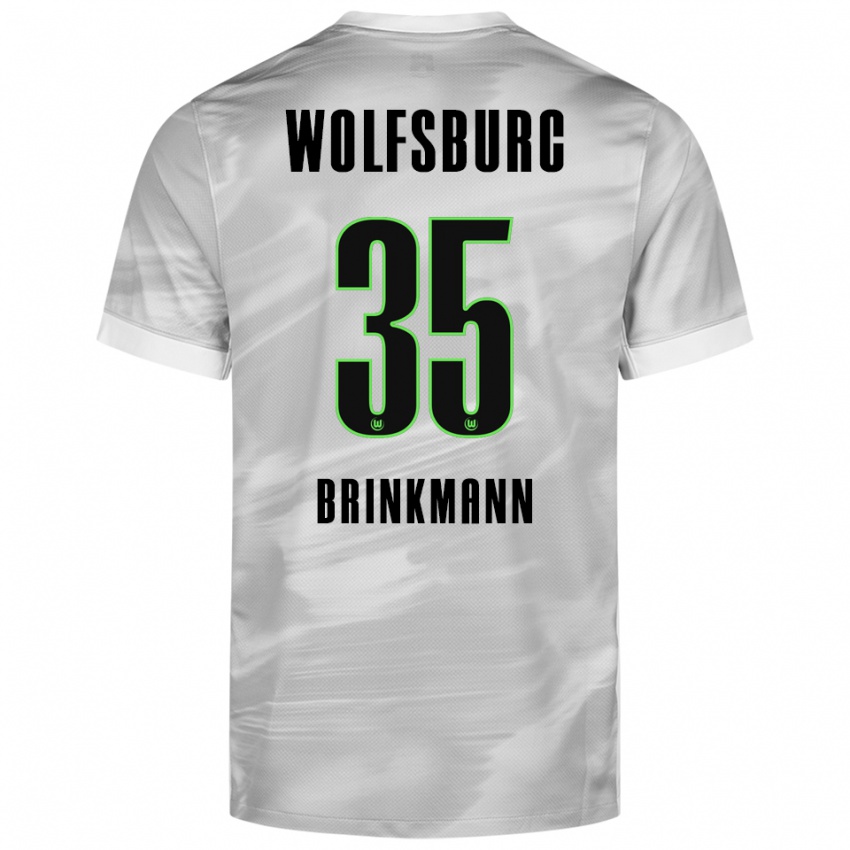 ילדים קרלה ברינקמן #35 אפור לבן הרחק ג'רזי 2025/26 חולצה קצרה