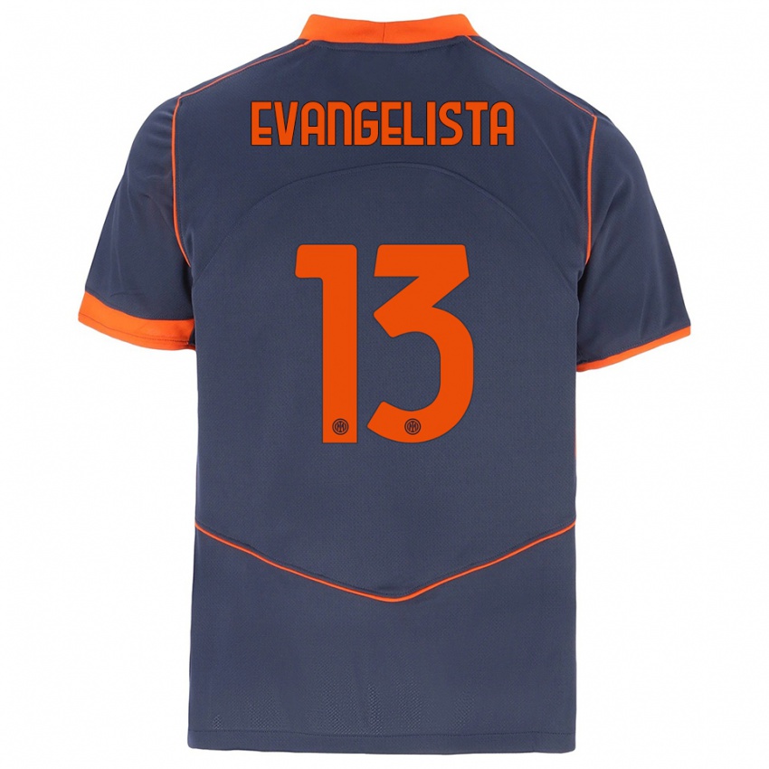 ילדים אדוארד האוונגליסט #13 אפור כתום ג'רזי קיט שלישי 2025/26 חולצה קצרה