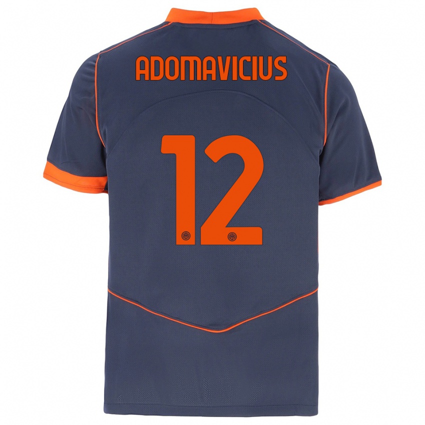 ילדים הנריקאס אדומוויצ׳יוס #12 אפור כתום ג'רזי קיט שלישי 2025/26 חולצה קצרה