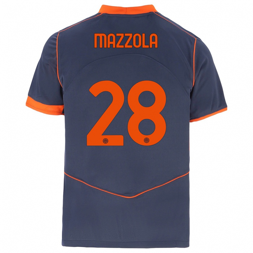 ילדים ג'וזפה מצולה #28 אפור כתום ג'רזי קיט שלישי 2025/26 חולצה קצרה