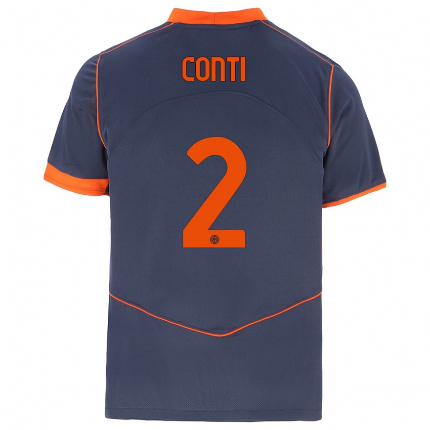 ילדים ארטורו קונטי #2 אפור כתום ג'רזי קיט שלישי 2025/26 חולצה קצרה