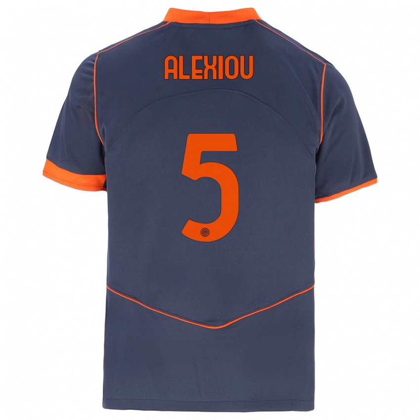 ילדים כריסטוס אלקסיו #5 אפור כתום ג'רזי קיט שלישי 2025/26 חולצה קצרה