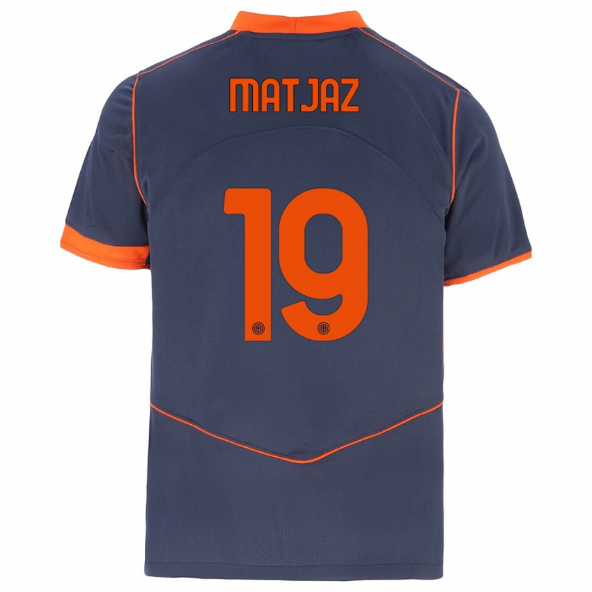 ילדים סמו מט'אז #19 אפור כתום ג'רזי קיט שלישי 2025/26 חולצה קצרה