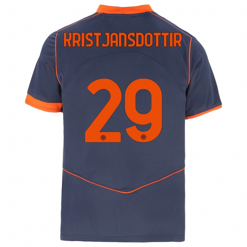 ילדים אנה ביורק כריסטיאנדוטיר #29 אפור כתום ג'רזי קיט שלישי 2025/26 חולצה קצרה