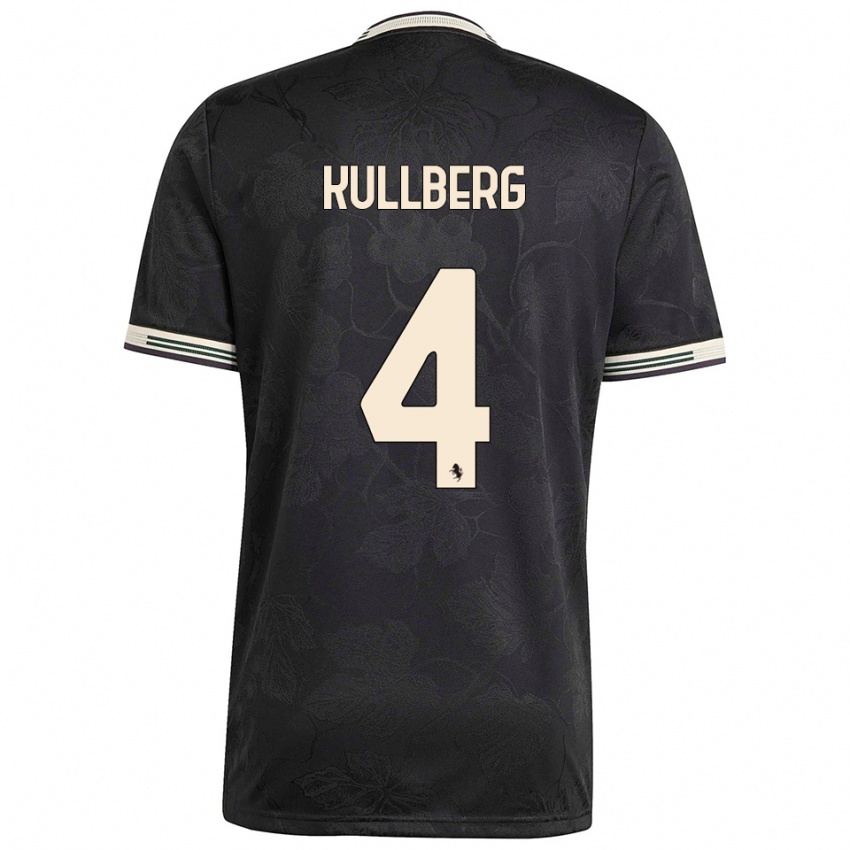 ילדים אמה קולברג #4 שחור לבן ירוק ג'רזי קיט שלישי 2025/26 חולצה קצרה