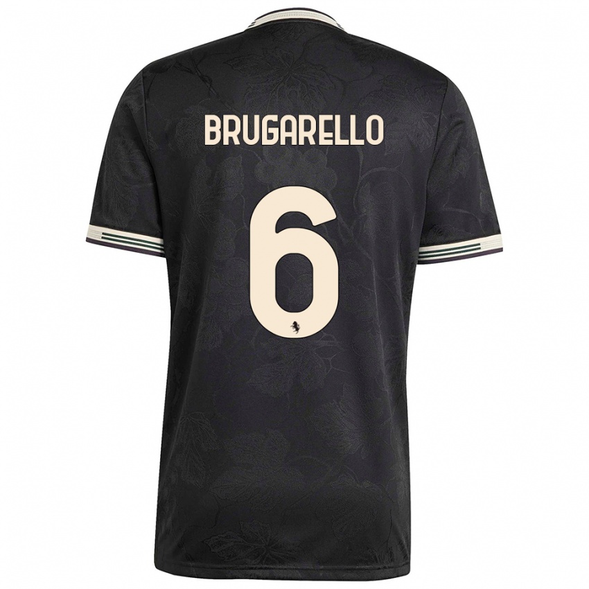 ילדים Mattia Brugarello #6 שחור לבן ירוק ג'רזי קיט שלישי 2025/26 חולצה קצרה