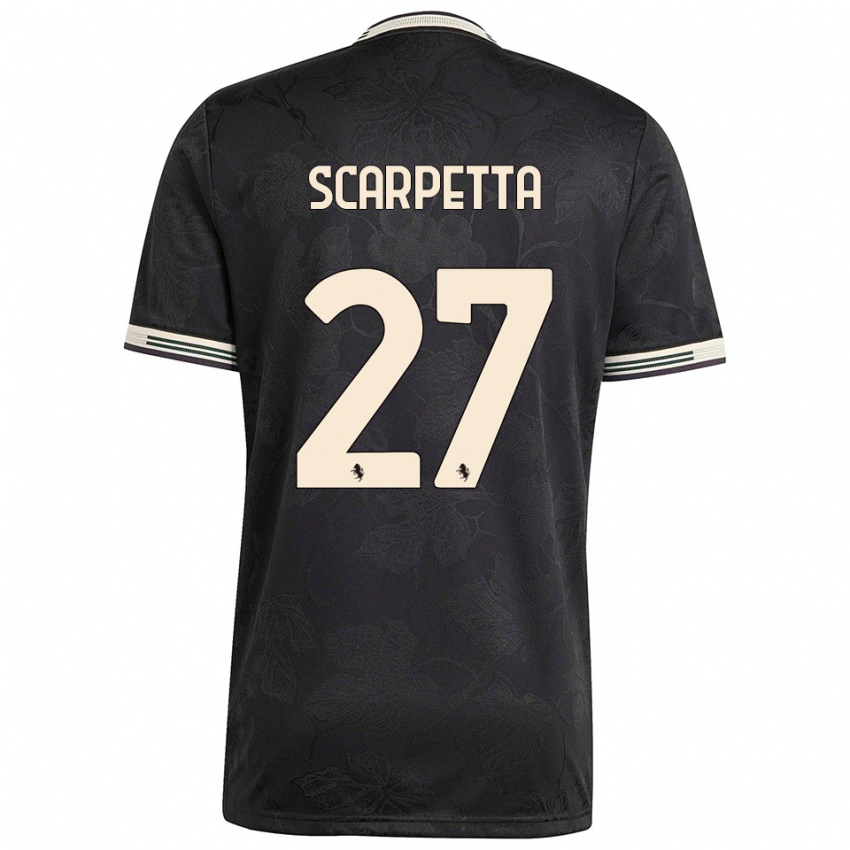 ילדים ג'קופו סקרפטה #27 שחור לבן ירוק ג'רזי קיט שלישי 2025/26 חולצה קצרה